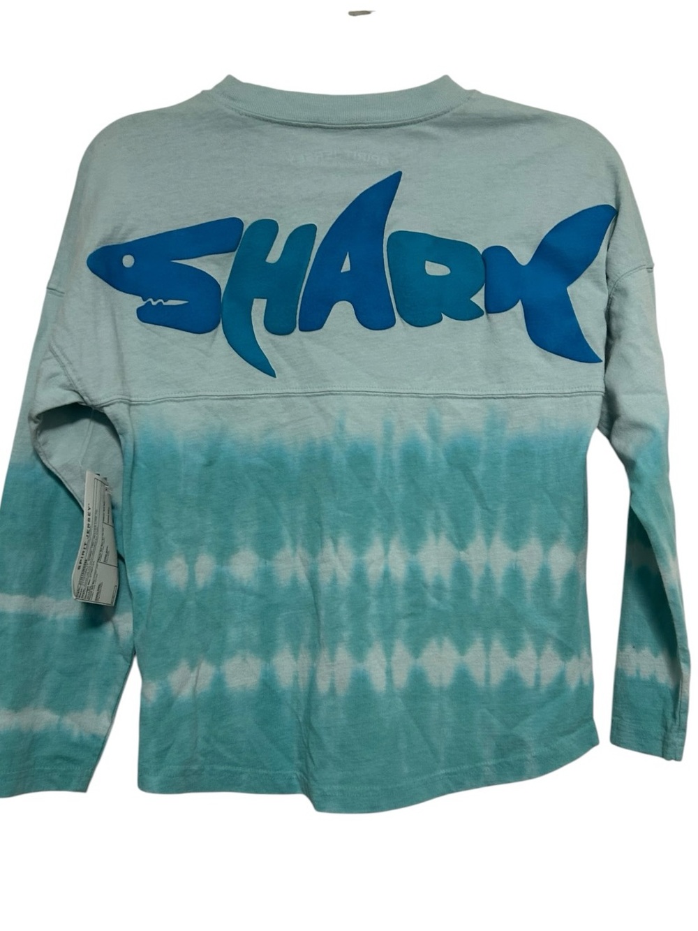 NWT Spirit Jersey Kids Medium Shark Aqua Tie Dye Long Sleeve Oversized Youth M